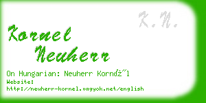 kornel neuherr business card